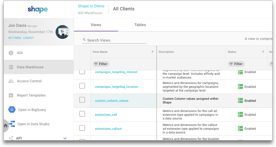 add custom data fields to PPC budgets and clients