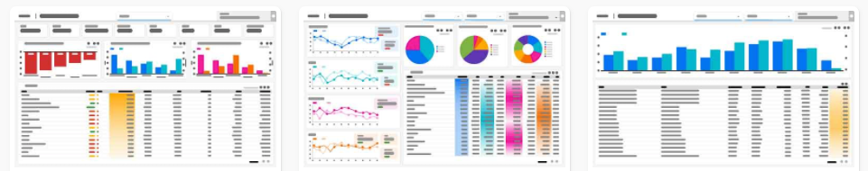 Three colorful, PPC reports showing different performance metrics