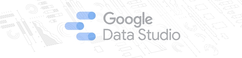 Google data studio logo over images of charts and graphs